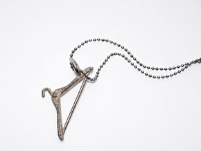 Hanger pendant - a fashion symbol for fashion enth in Polished Bronzed Silver Steel