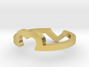 Heart Illusion Ring in Polished Brass: 5 / 49