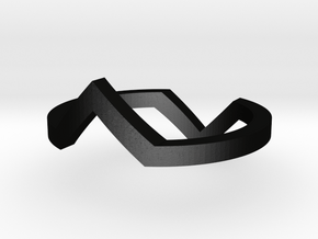 Square Illusion Ring in Matte Black Steel: 5 / 49