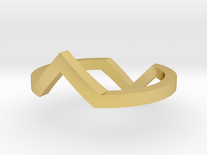 Square Illusion Ring in Polished Brass: 5 / 49
