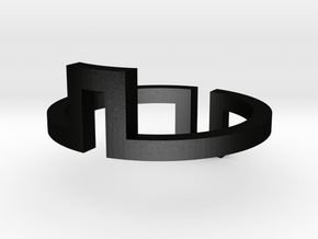 Rectangle Illusion Ring in Matte Black Steel: 5 / 49