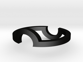 Circle Illusion Ring in Matte Black Steel: 5 / 49