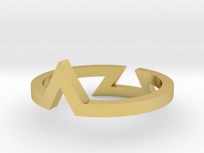 Triangle Illusion Ring in Polished Brass: 5 / 49