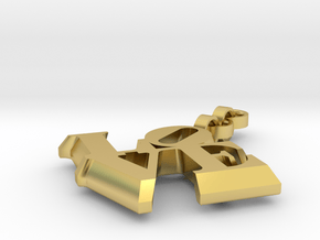 Love sculpture key fob in Polished Brass (Interlocking Parts)