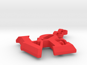 Love sculpture key fob in Red Processed Versatile Plastic