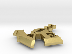 Love sculpture key fob in Natural Brass (Interlocking Parts)