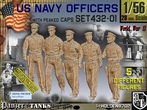 1/56 USN Officers Set432-01 in Tan Fine Detail Plastic