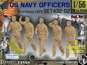 1/56 USN Officers Set432-02 in Tan Fine Detail Plastic
