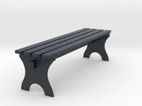Miniature Park Wooden Bench in Black PA12: 1:12