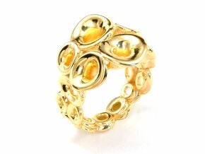 Mo-at size Double Ring in 18k Gold Plated Brass: 6.5 / 52.75