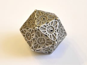 D20 Balanced - Art Deco in Polished Bronzed Silver Steel