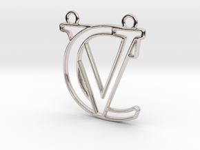 Initials C&V monogram in Platinum