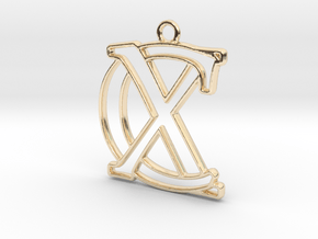 Initials C&X monogram in 14k Gold Plated Brass