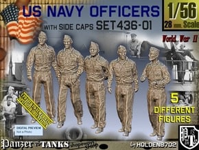 1/56 USN Officers Set436-01 in Tan Fine Detail Plastic