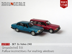 SET 2x Volvo 240 (British N 1:148) in Tan Fine Detail Plastic