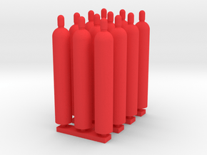 1:64 Gas Cylinders Pack of twelve  in Red Processed Versatile Plastic