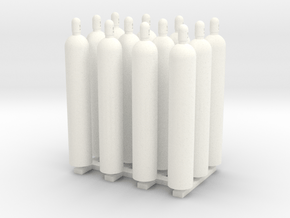 1:48 Gas Cylinders Pack of twelve  in White Processed Versatile Plastic