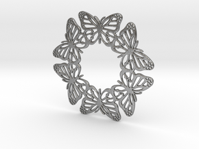 Monarch Butterfly Snowflake Ornament in Natural Silver