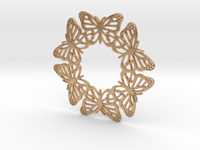 Monarch Butterfly Snowflake Ornament in Natural Bronze