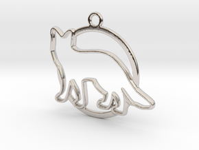 Fox & circle intertwined Pendant in Rhodium Plated Brass