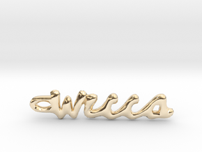 Vertical "Wicca" Word Pendant in 14k Gold Plated Brass
