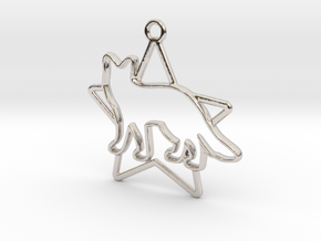 Fox & star intertwined Pendant in Rhodium Plated Brass