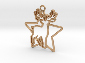Deer & star intertwined Pendant in Natural Bronze