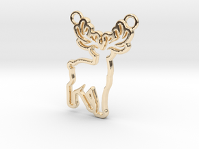 Deer Pendant in 14k Gold Plated Brass