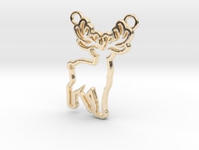 Deer Pendant in 14k Gold Plated Brass