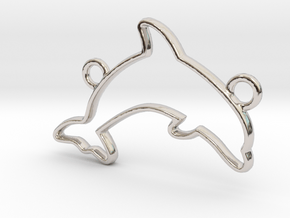 Dolphin Pendant in Rhodium Plated Brass