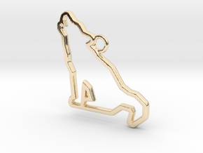Wolf Pendant in 14K Yellow Gold