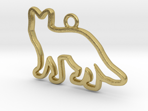 Fox Pendant in Natural Brass