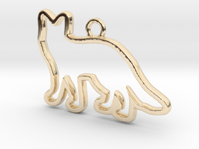 Fox Pendant in 14k Gold Plated Brass