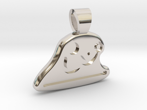 Table tennis [pendant] in Rhodium Plated Brass