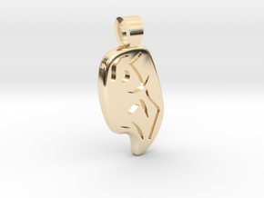 Climbing [pendant] in 14k Gold Plated Brass