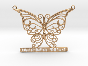 Inspiring Lively Butterfly Pendant in Polished Bronze
