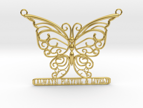 Inspiring Lively Butterfly Pendant in Polished Brass