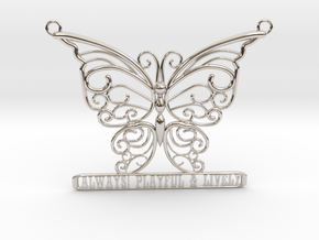 Inspiring Lively Butterfly Pendant in Platinum