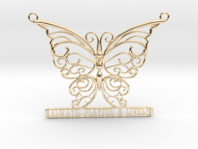 Inspiring Lively Butterfly Pendant in 14K Yellow Gold
