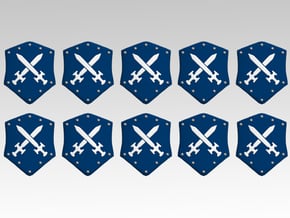Crossed Swords 1 Combat Shields x10 in Tan Fine Detail Plastic