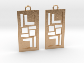 Geometrical earrings no.3 in Natural Bronze: Small