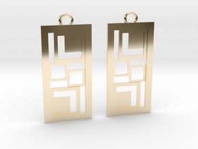 Geometrical earrings no.3 in 14K Yellow Gold: Small