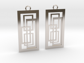 Geometrical earrings no.2 in Platinum: Small