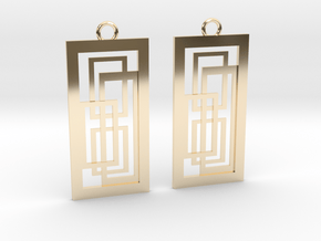 Geometrical earrings no.2 in 14k Gold Plated Brass: Small
