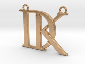 Initials D&K monogram in Natural Bronze