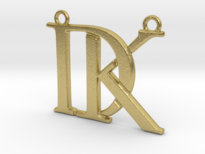 Initials D&K monogram in Natural Brass