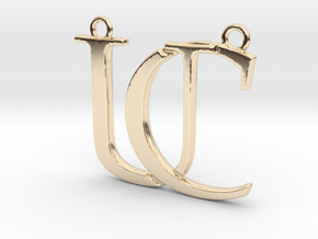 Initials C&U monogram in 14k Gold Plated Brass