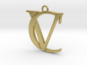 Initials C&V monogram in Natural Brass