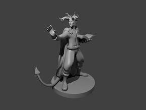 Tiefling Wizard with Beastly Horns in Smooth Fine Detail Plastic