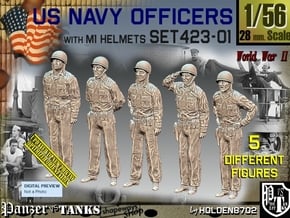 1/56 USN Officers Set423-01 in Tan Fine Detail Plastic